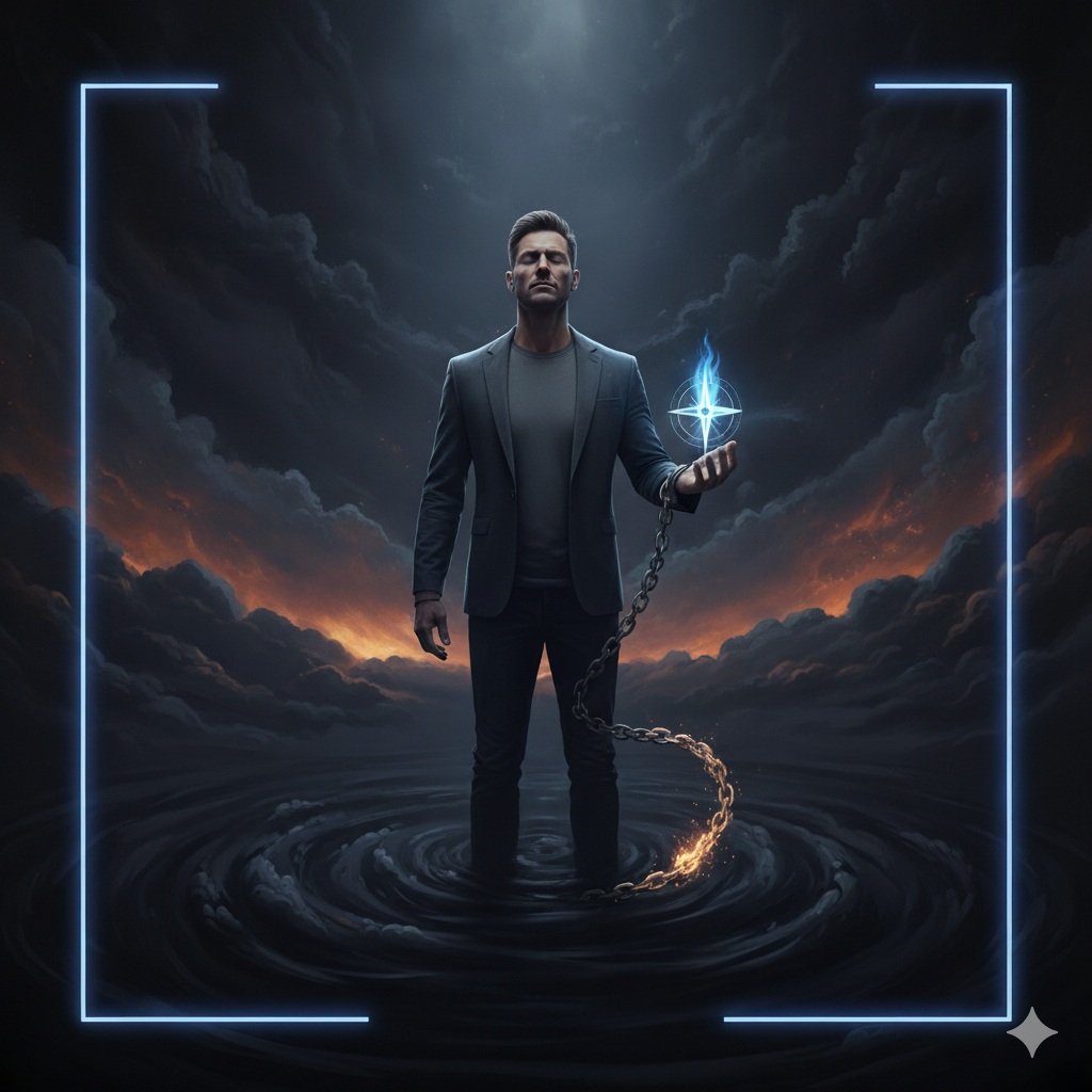 Hombre mirando una aurora boreal